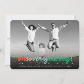 ああ非常にメリー紙吹雪カラフルドットおもしろい写真 シーズンカード (正面)