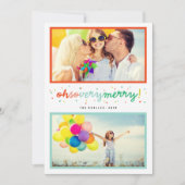 ああ非常にメリー紙吹雪カラフル2写真コラージュ シーズンカード (正面)