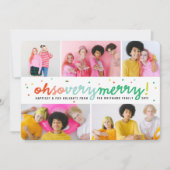 ああ非常にメリー紙吹雪カラフル5写真コラージュ シーズンカード (正面)