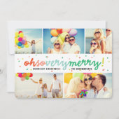 ああ非常にメリー紙吹雪カラフル5写真コラージュ シーズンカード (正面)