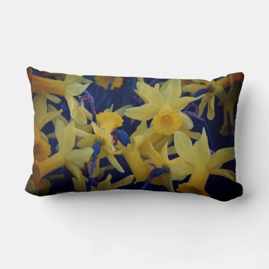 ああ非常に多くの水仙アクセント腰枕 ランバークッション (裏面)