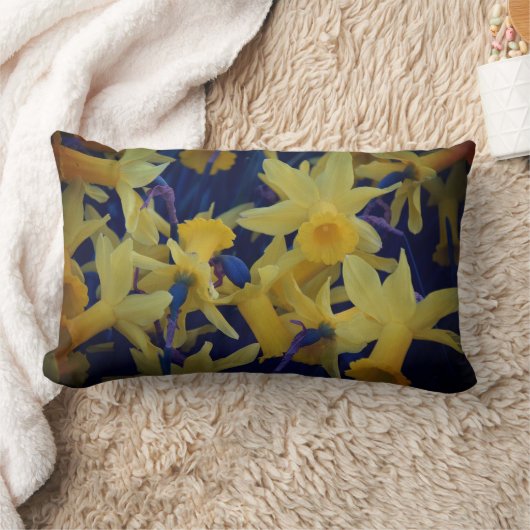 ああ非常に多くの水仙アクセント腰枕 ランバークッション (ブランケット)