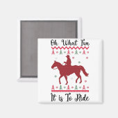 ああ馬のクリスマスに乗るなんておもしろいなんだろう マグネット (正面/裏面)