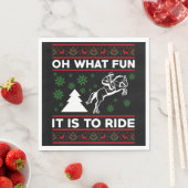 ああ馬の醜いクリスマスに乗るとは何のおもしろいだろう スタンダードランチョンナプキン (インサイチュ)