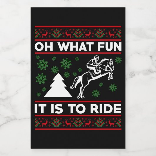 ああ馬の醜いクリスマスに乗るとは何のおもしろいだろう ワインラベル (シングルラベル)