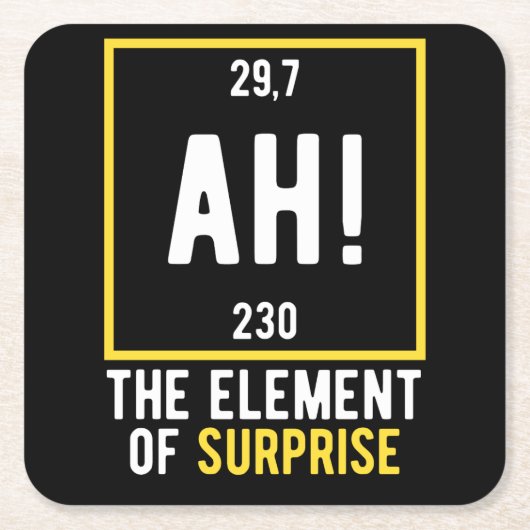 ああ驚きの要素 スクエアペーパーコースター (正面)