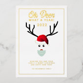 ああ鹿どのような年のクリスマスおもしろいことわざ2022 箔シーズンカード (正面)