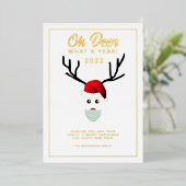 ああ鹿どのような年のクリスマスおもしろいことわざ2022 箔シーズンカード (立ち正面)