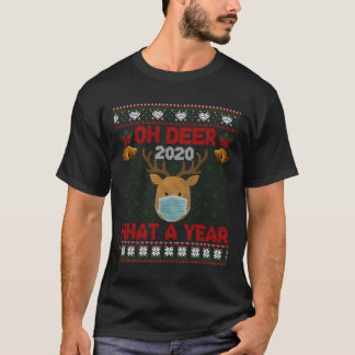 ああ鹿どのような年の検疫クリスマス2020醜い Tシャツ