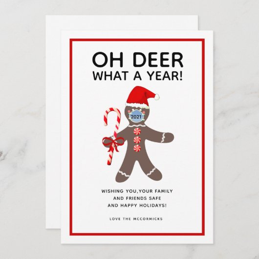 ああ鹿なんて年のクリスマスおもしろい2021 シーズンカード (正面/裏面)