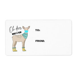 ああ鹿なんて年のクリスマスプレゼントのラベル ラベル