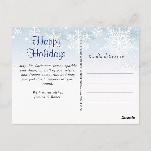 ああ鹿なんて年のクリスマス休暇の挨拶 ポストカード (裏面)