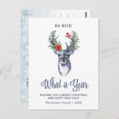 ああ鹿なんて年のクリスマス休暇の挨拶 ポストカード (正面/裏面)