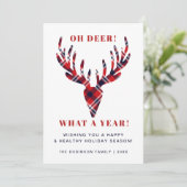 ああ鹿なんて年のタータンチェックは素朴クリスマス シーズンカード (スタンド正面)