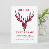 ああ鹿なんて年のタータンチェックは素朴クリスマス シーズンカード (スタンド正面)