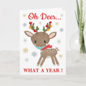ああ鹿なんて年のトナカイのマスクのクリスマス シーズンカード (正面)