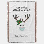 ああ鹿なんて年クリスマストナカイの家族の名前 スローブランケット (正面縦)