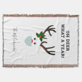 ああ鹿なんて年クリスマストナカイの家族の名前 スローブランケット (正面)