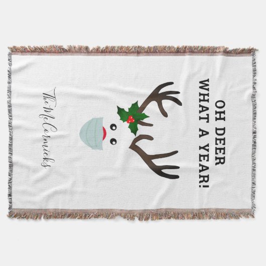 ああ鹿なんて年クリスマストナカイの家族の名前 スローブランケット (正面)