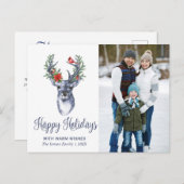 ああ鹿なんて年クリスマス休暇グリーティングポス ポストカード (正面/裏面)