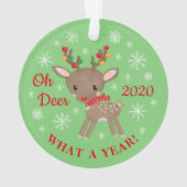 ああ鹿なんて1年かわいいトナカイのクリスマスグリーン オーナメント (裏面)