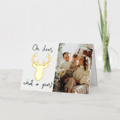 ああ鹿なんて1年だ!おもしろいクリスマス写実在真 箔シーズンカード (正面)