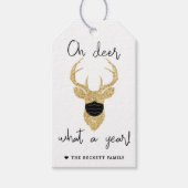 ああ鹿なんて1年だ！おもしろいクリスマス ギフトタグ (正面)