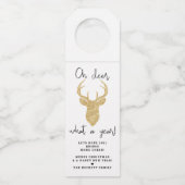 ああ鹿なんて1年だ！おもしろいクリスマス ボトルネックタグ (正面)