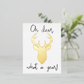 ああ鹿なんて1年だ！おもしろいクリ実在ス 箔シーズンポストカード (立ち正面)