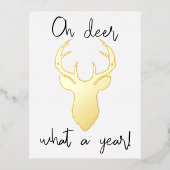 ああ鹿なんて1年だ！おもしろいクリ実在ス 箔シーズンポストカード (正面)