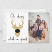 ああ鹿なんて1年だ!クリスマスおもしろいの写真 シーズンカード (正面)