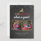 ああ鹿なんて1年だ!タータンチェックChalkboard 2写真 シーズンカード (正面)