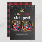 ああ鹿なんて1年だ!タータンチェックChalkboard 2写真 シーズンカード (正面/裏面)