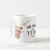 ああ鹿なんて1年だ!トナカイおもしろい写真クリスマス コーヒーマグカップ (正面左)