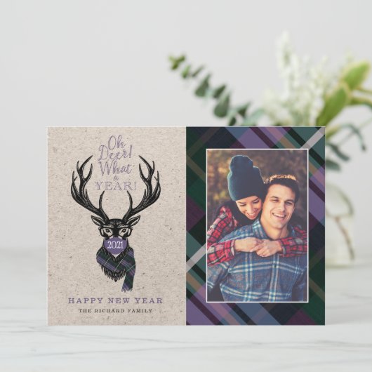 ああ鹿なんて1年だ!トナカイの格子模様のスカーフ&マスク シーズンカード (スタンド正面)