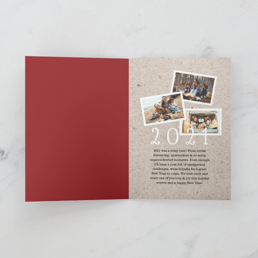 ああ鹿なんて1年だ！トナカイの格子模様のスカーフ&マスク シーズンカード (内部)