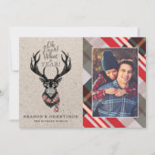 ああ鹿なんて1年だ!トナカイの格子模様のスカーフ&マスク シーズンカード (正面)