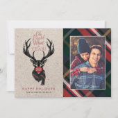 ああ鹿なんて1年だ！トナカイの格子模様のスカーフ&マスク シーズンカード (正面)