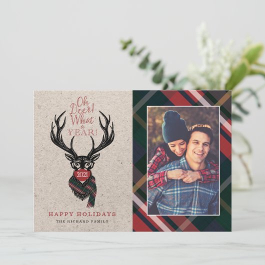 ああ鹿なんて1年だ！トナカイの格子模様のスカーフ&マスク シーズンカード (スタンド正面)