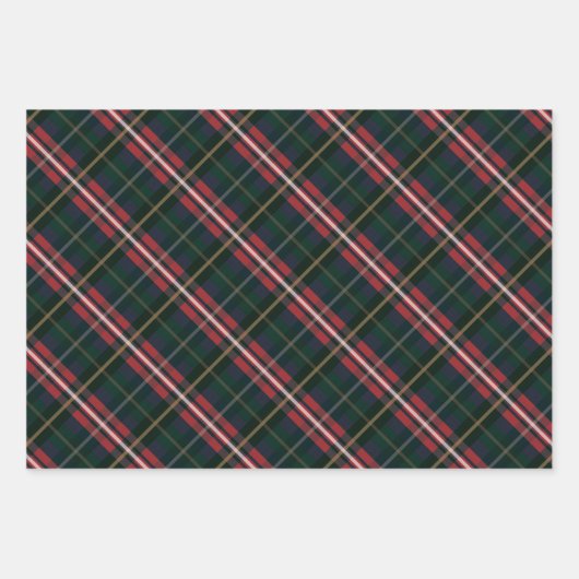 ああ鹿なんて1年だ!トナカイの格子模様のスカーフ&マスク ラッピングペーパーシート (正面2)