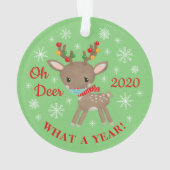 ああ鹿なんとトナカイのマスククリスマスグリーン オーナメント (裏面)