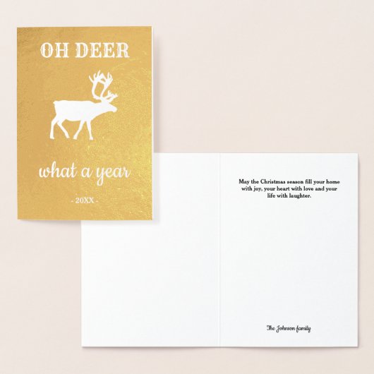 ああ鹿なんとトナカイの休日のクリスマス 箔カード (ディスプレー)