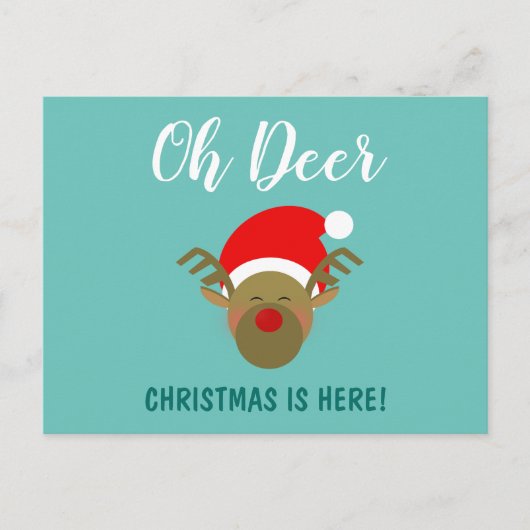 ああ鹿のクリスマスはここだ シーズンポストカード (正面)