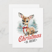 ああ鹿のクリスマスはここにいる シーズンカード (正面/裏面)