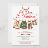 ああ鹿のクリスマスパーティー ださいセーター 招待状 (正面)