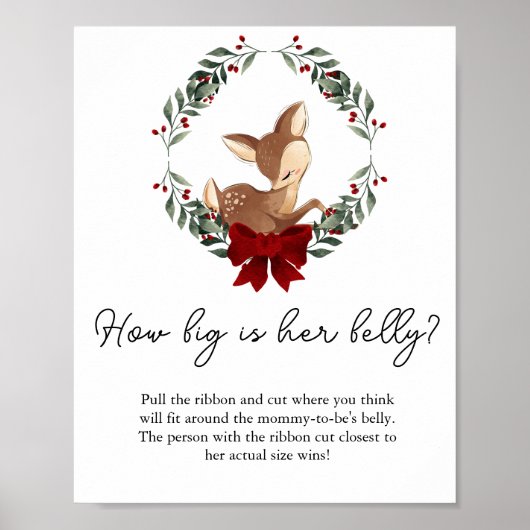 ああ鹿の冬の緑どのように彼女の腹のゲーム大きい ポスター (正面)