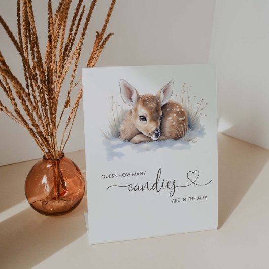 ああ鹿の冬の赤ちゃんシャワー推測どのようにゲーム 台座サイン