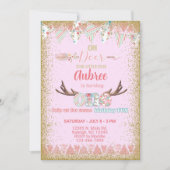 ああ鹿の女の子の誕生日の招待、小さな雌鹿。 招待状 (正面)