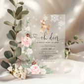 ああ鹿の甘いベビーは女の子の赤ちゃんシャワーの近くにある アクリル招待状