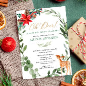 ああ鹿の男女兼用クリスマス赤ちゃんシャワー 招待状